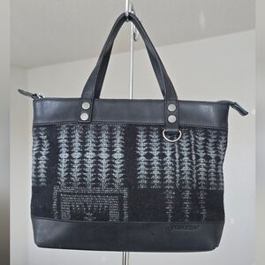 Pendleton Black and Gray Sonora In Wool And Leather  Tote Bag